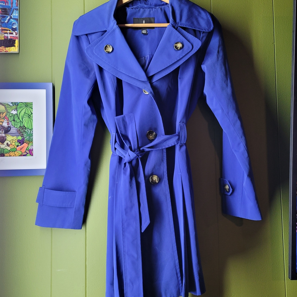 Women's London Fog Blue Trench Coat